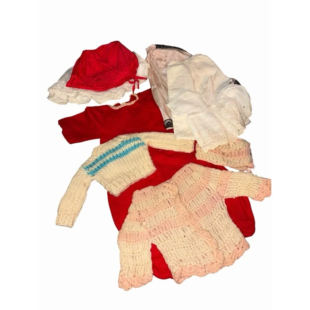Vintage 18 inch doll Clothing Handmade Floral Striped‎ Pink Sleep Sack Pants